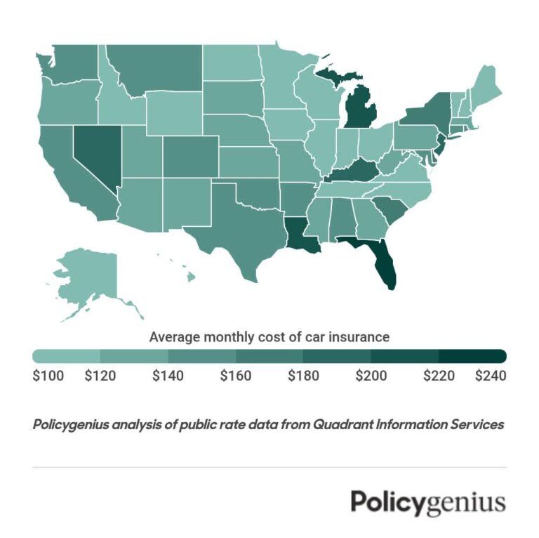 Average Car Insurance Rates by State (2023)