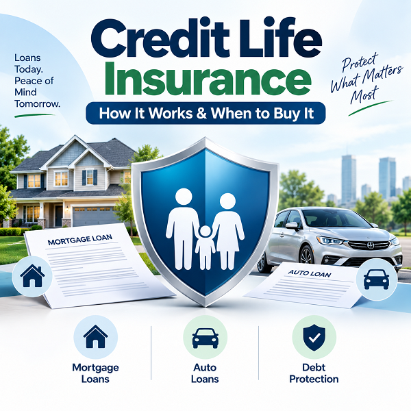 Credit life insurance protection for mortgage and car loans